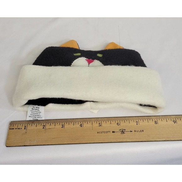 Woof & Poof Black and White Tuxedo Cat Fleece Baby/Toddler Winter Hat Cap NWT - Picture 5 of 8